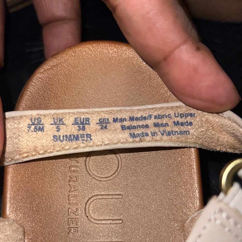 SOUL Naturalizer Cream Laser-Cut T-Strap Sandals - Picture 6 of 7